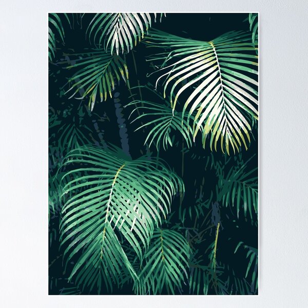 Vista previa del artículo con la obra «Hojas de palmera tropical», diseñado y vendido por MyArt23.