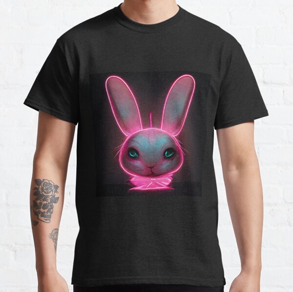 Nightfrost Hot Pink Neon Spray Paint Cute Bunny Pin