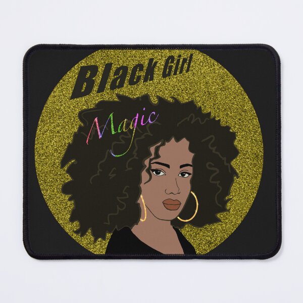 Item preview, Black Girl Magic Beautiful afro woman gold glitter black brown designed and sold by WildCanyon.