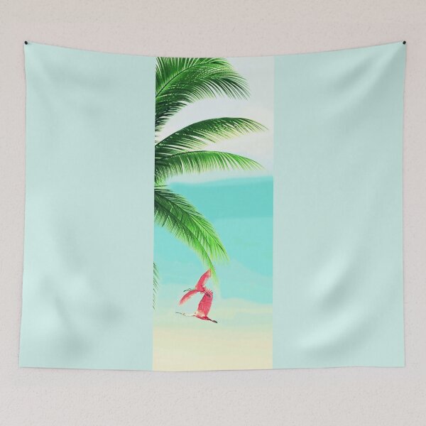 Item preview, Tropical Palm Leaves and Pink Flamingo designed and sold by MyArt23.