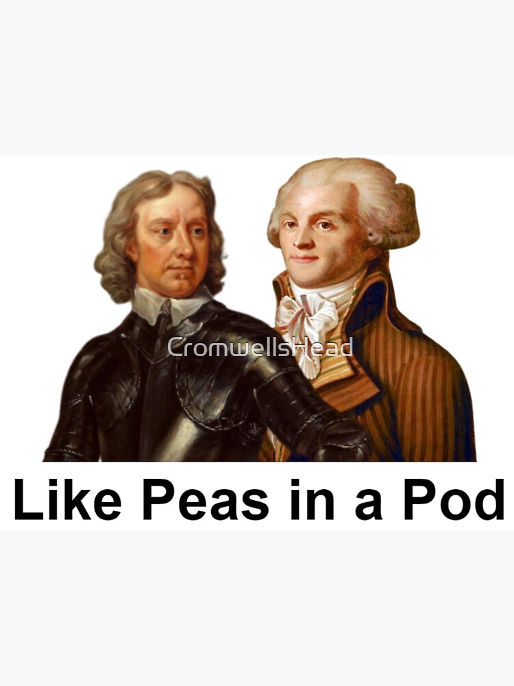 "Robespierre and Oliver Cromwell "Like Two Peas in a Pod"" Sticker for