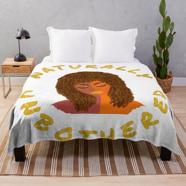 Item preview, Naturally Unbothered Woman with Curly Natural Hair (White Background) designed and sold by ArtByLM.