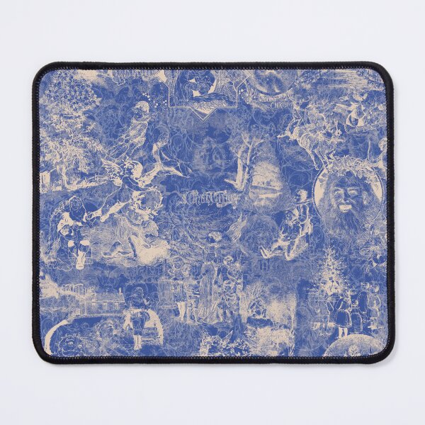 Item preview, Ultramarine Blue Romantic Angels Flowers French Vintage Christmas Toile Design designed and sold by IZiets.