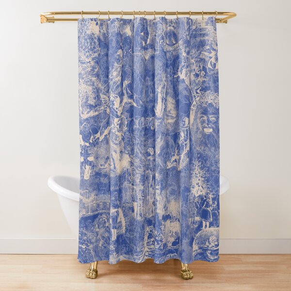 Item preview, Ultramarine Blue Romantic Angels Flowers French Vintage Christmas Toile Design designed and sold by IZiets.