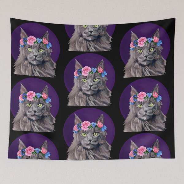 Item preview, Green Eyed Cat Portrait designed and sold by DrawBotanical.
