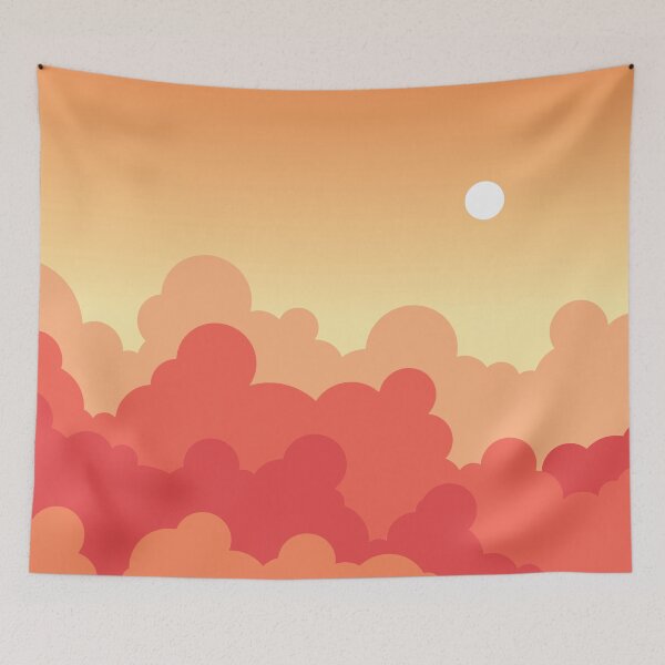 Item preview, Sunset Orange Red Sky with Sun and Clouds designed and sold by Urla-Designs.