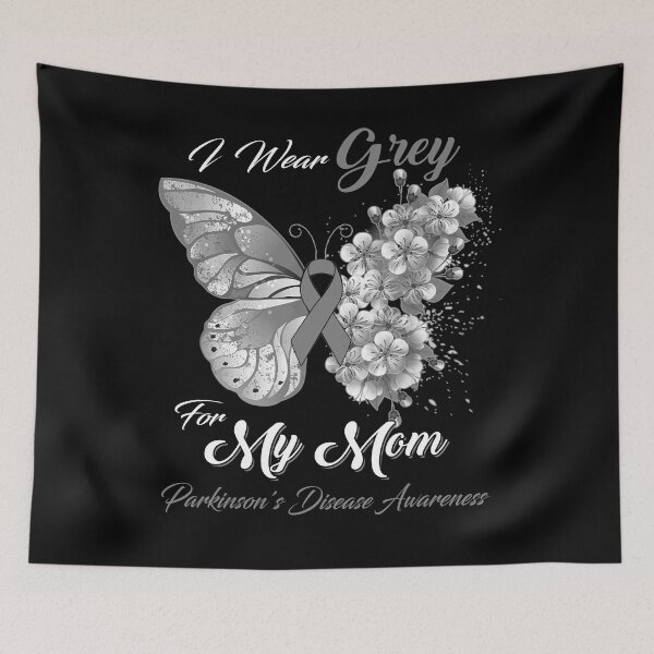 Item preview, I Wear Grey For My Mom Parkinson's Disease Awareness Butterfly Ribbon Gifts designed and sold by Adropine.