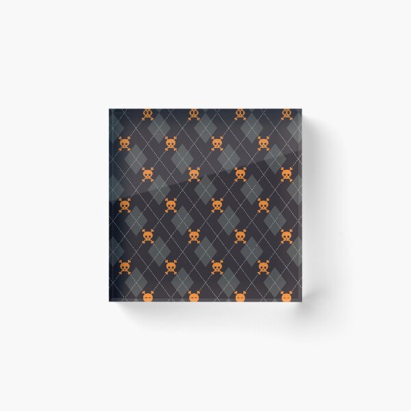 Item preview, Skully Argyle Pattern in Halloween Orange designed and sold by OddPop.