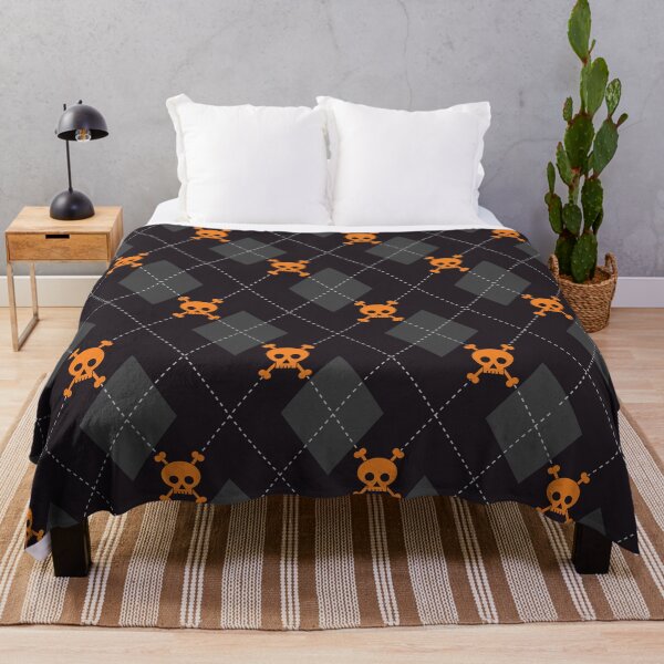 Item preview, Skully Argyle Pattern in Halloween Orange designed and sold by OddPop.