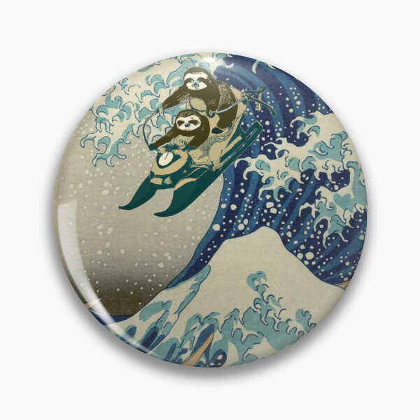 Item preview, Sloths Jetskiing the Great Wave off Kanagawa (Medium-Size) designed and sold by Bookwyrm-Bazaar.