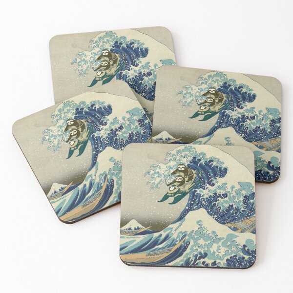 Item preview, Sloths Jetskiing the Great Wave off Kanagawa (Medium-Size) designed and sold by Bookwyrm-Bazaar.