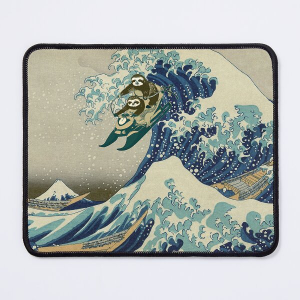 Item preview, Sloths Jetskiing the Great Wave off Kanagawa (Medium-Size) designed and sold by Bookwyrm-Bazaar.