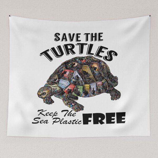 Item preview,   Save the turtles keep the sea plastic free shirts, Save the turtles keep the sea plastic free masks, Save the turtles keep the sea plastic free stickers  designed and sold by Poussyarts.