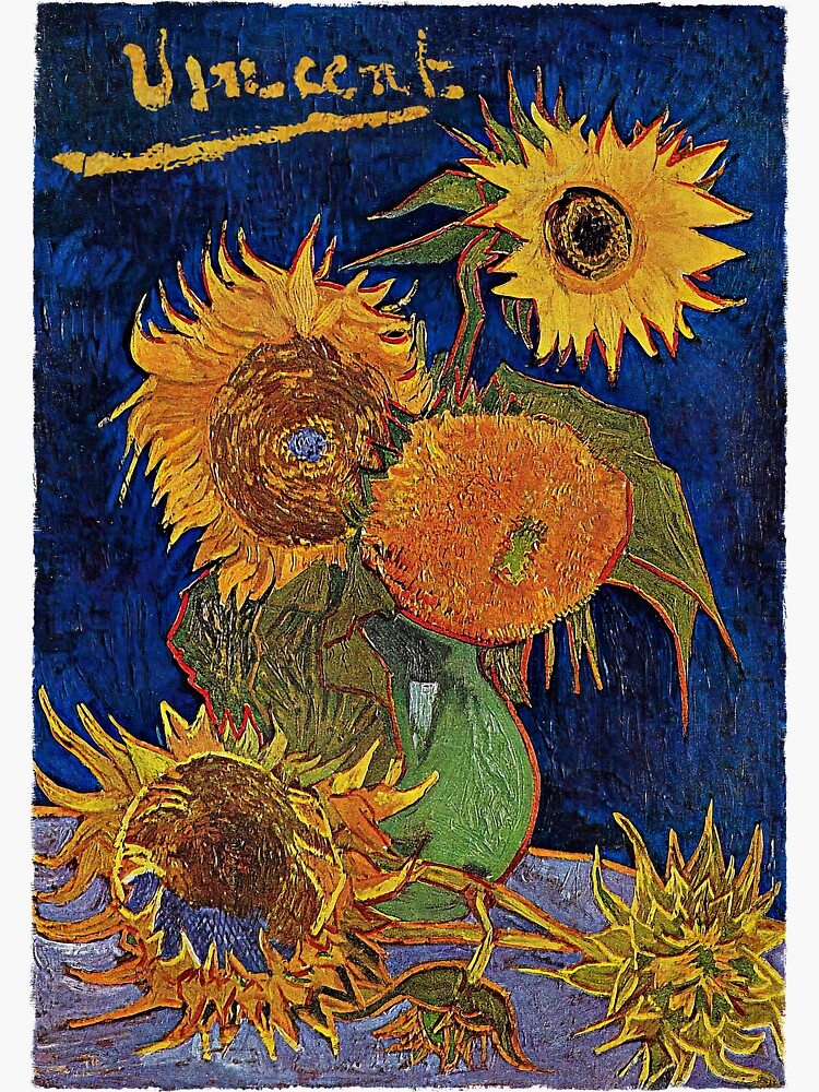 "Vincent Van Gogh Sunflowers." Sticker for Sale by elhubert Redbubble