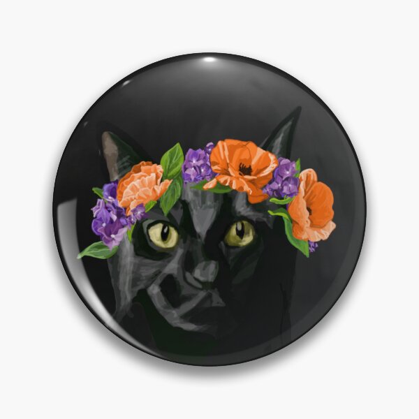 Item preview, Black Cat Portrait designed and sold by DrawBotanical.