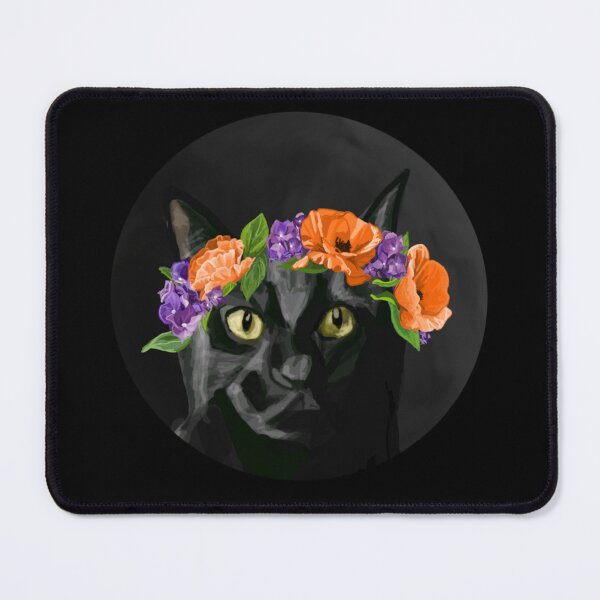 Item preview, Black Cat Portrait designed and sold by DrawBotanical.