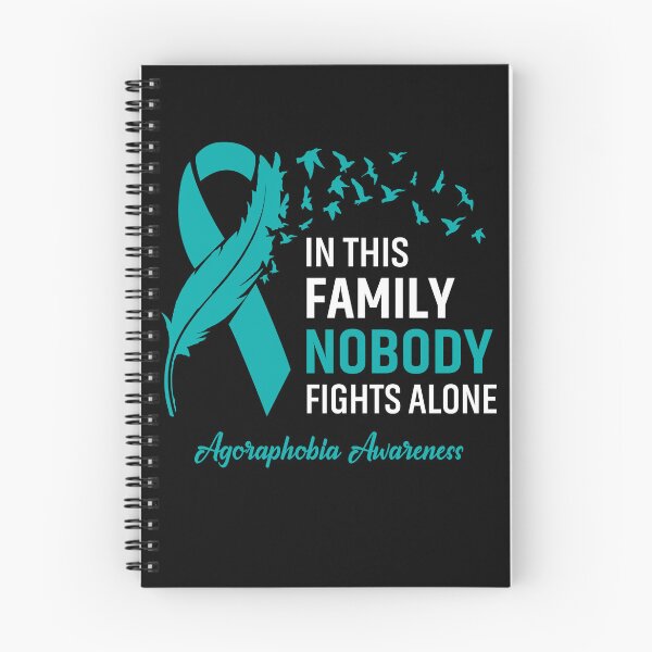 Item preview, In This Family Nobody Fights Alone Agoraphobia Awareness Feather Ribbon designed and sold by frechettee.