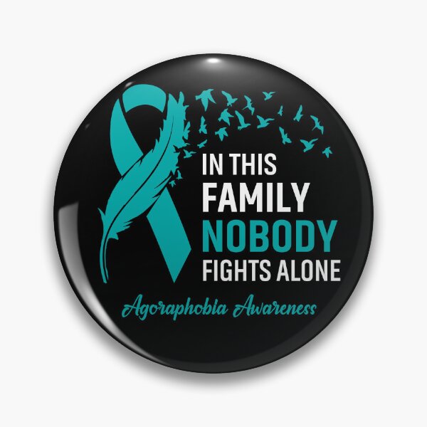 Item preview, In This Family Nobody Fights Alone Agoraphobia Awareness Feather Ribbon designed and sold by frechettee.