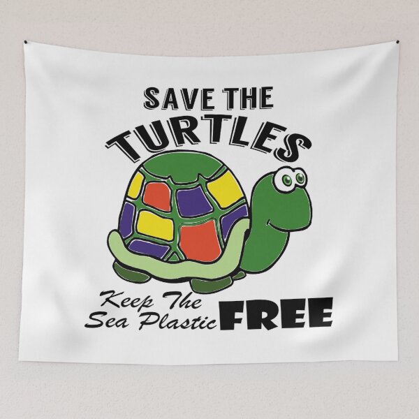 Item preview, Save the turtles keep the sea plastic free shirts, Save the turtles keep the sea plastic free masks, Save the turtles keep the sea plastic free stickers  designed and sold by Poussyarts.