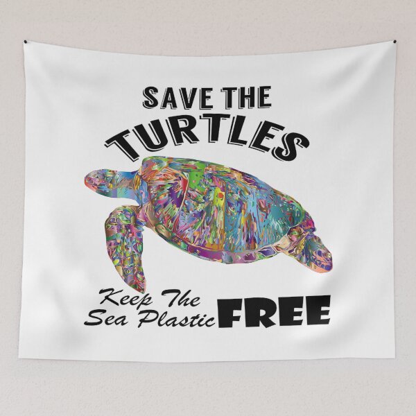 Item preview,  Save the turtles keep the sea plastic free shirts, Save the turtles keep the sea plastic free masks, Save the turtles keep the sea plastic free stickers  designed and sold by Poussyarts.