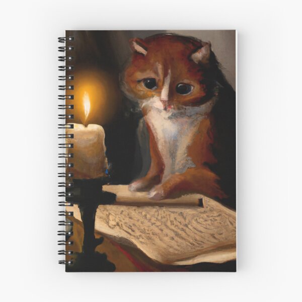 Item preview, Luciana the Cat, reading by candlelight (Baroque) designed and sold by thecatandkettle.