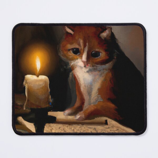 Item preview, Luciana the Cat, reading by candlelight (Baroque) designed and sold by thecatandkettle.