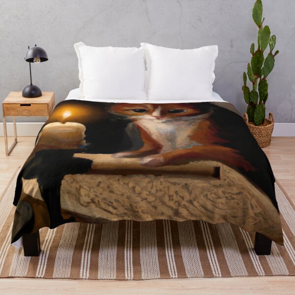 Item preview, Luciana the Cat, reading by candlelight (Baroque) designed and sold by thecatandkettle.