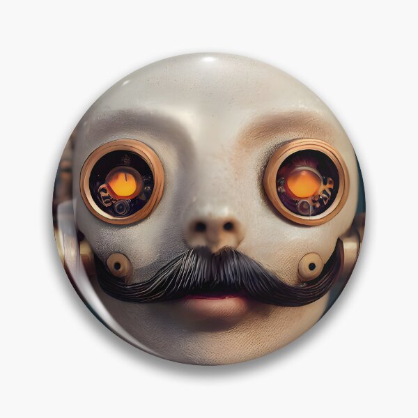 Item preview, Futuristic robot like human shape with mustache designed and sold by Tuko Designs.