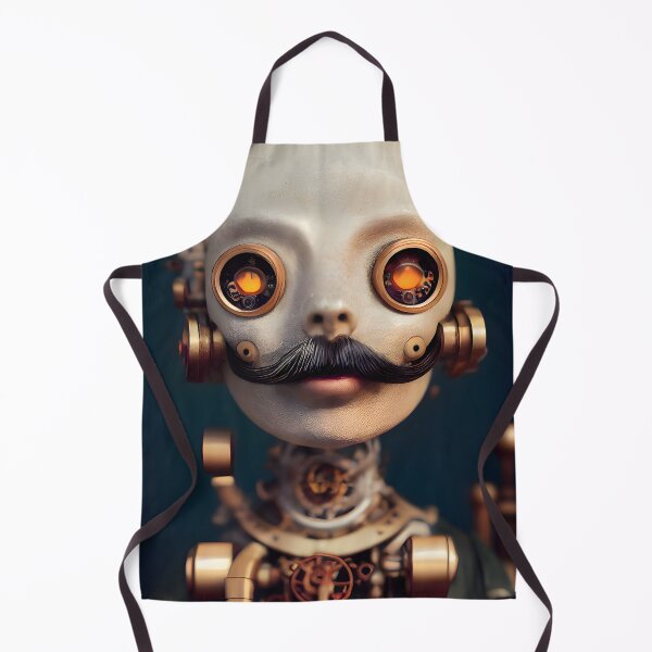 Item preview, Futuristic robot like human shape with mustache designed and sold by Tuko Designs.