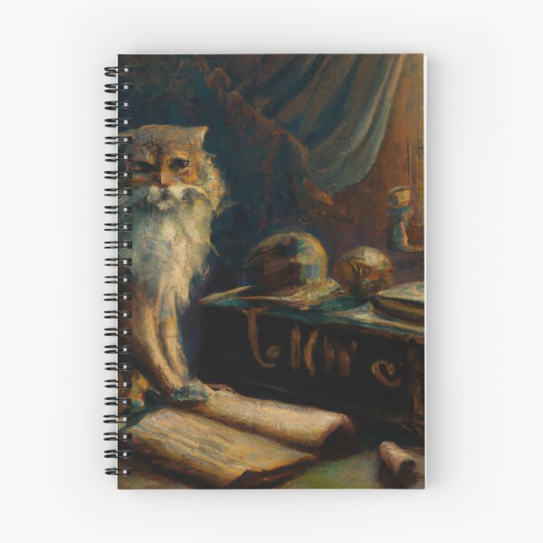 Item preview, Isaac the Cat, pouring over books (Baroque) designed and sold by thecatandkettle.
