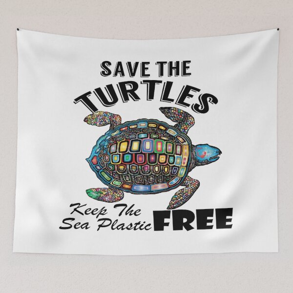 Item preview,   Save the turtles keep the sea plastic free shirts, Save the turtles keep the sea plastic free masks, Save the turtles keep the sea plastic free stickers  designed and sold by Poussyarts.