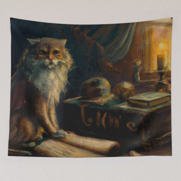 Item preview, Isaac the Cat, pouring over books (Baroque) designed and sold by thecatandkettle.