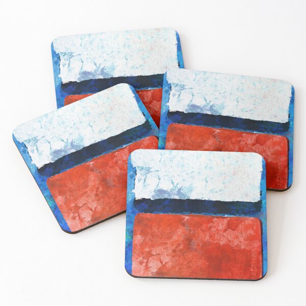Item preview, High Spirits Red Blue White Modern Abstract Art designed and sold by Sharon Cummings Art.