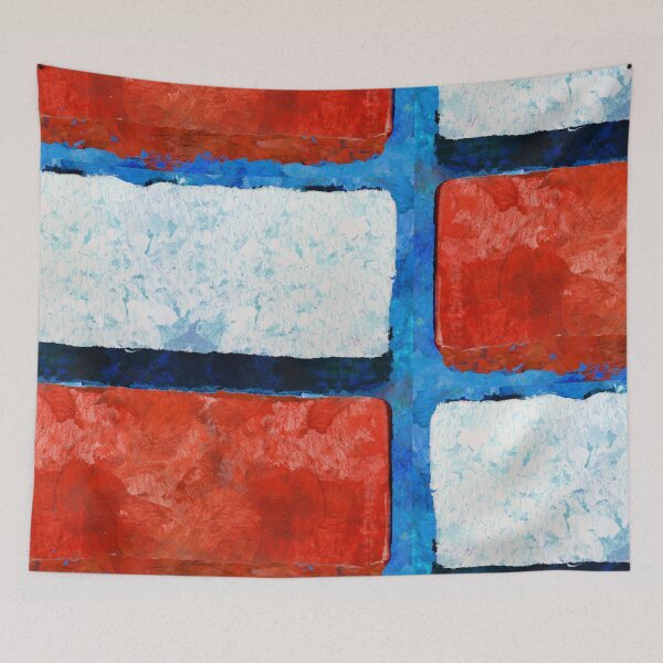 Item preview, High Spirits Red Blue White Modern Abstract Art designed and sold by Sharon Cummings Art.