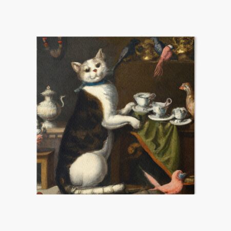 Aperçu de l'œuvre Ellinor le Chat, servant le thé (Baroque) créée et vendue par thecatandkettle.