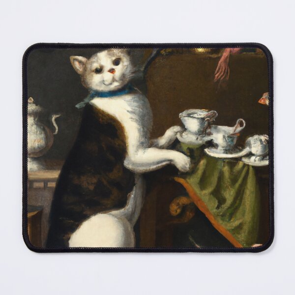 Item preview, Ellinor the Cat, serving tea (Baroque) designed and sold by thecatandkettle.