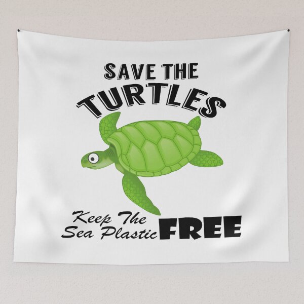 Item preview, Save the turtles keep the sea plastic free shirts, Save the turtles keep the sea plastic free masks, Save the turtles keep the sea plastic free stickers  designed and sold by Poussyarts.