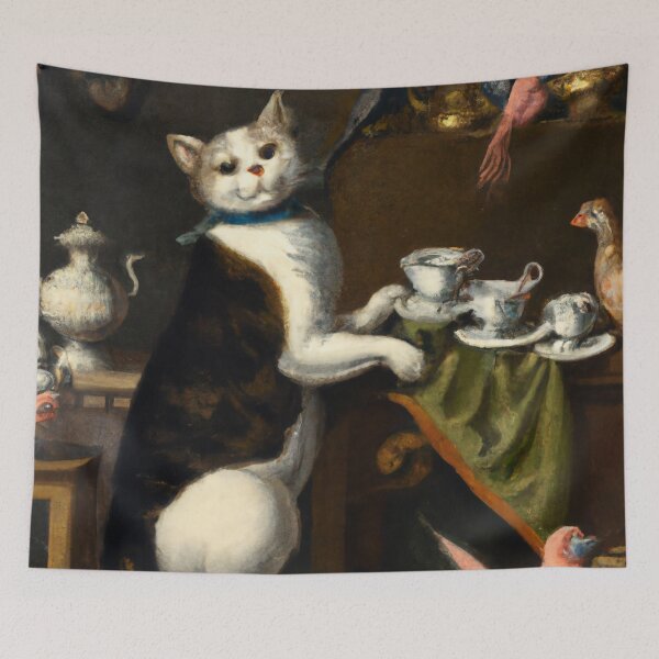 Item preview, Ellinor the Cat, serving tea (Baroque) designed and sold by thecatandkettle.