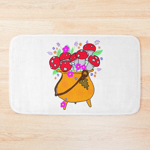 Item preview, Magic cauldron with flowers and mushroom blooms designed and sold by LynseysArtShop.