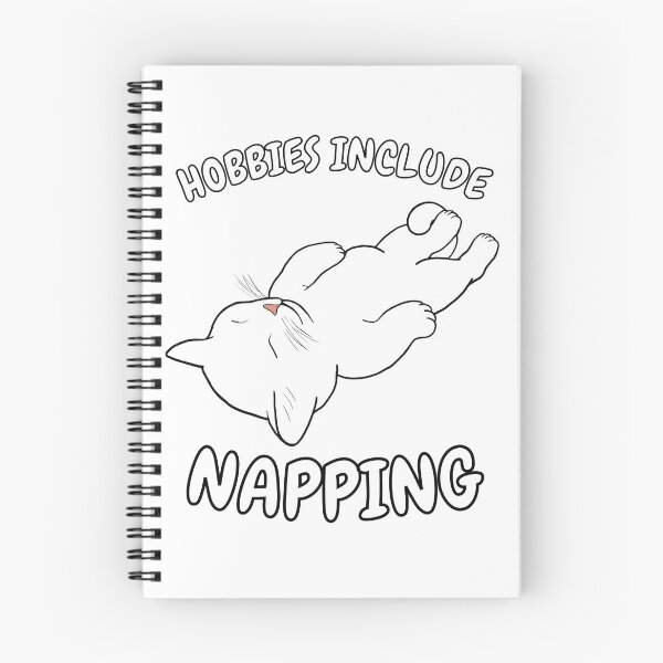 Item preview, Hobbies Include Napping | Sleeping White Cat designed and sold by RuggedRoo.