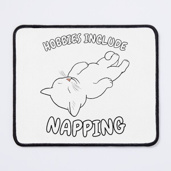 Item preview, Hobbies Include Napping | Sleeping White Cat designed and sold by RuggedRoo.