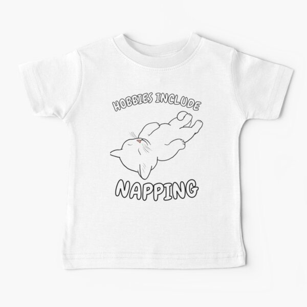 Item preview, Hobbies Include Napping | Sleeping White Cat designed and sold by RuggedRoo.