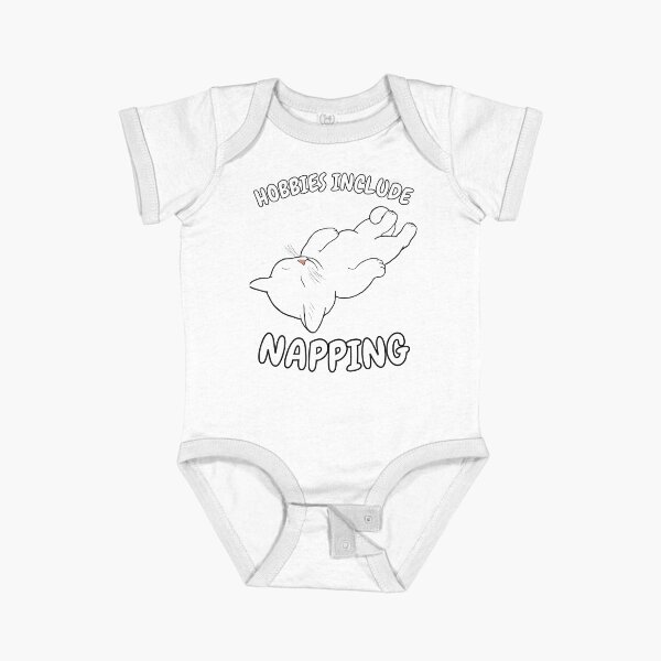 Item preview, Hobbies Include Napping | Sleeping White Cat designed and sold by RuggedRoo.