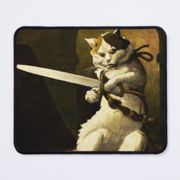 Item preview, Henry the Cat, checking his sword (Baroque) designed and sold by thecatandkettle.