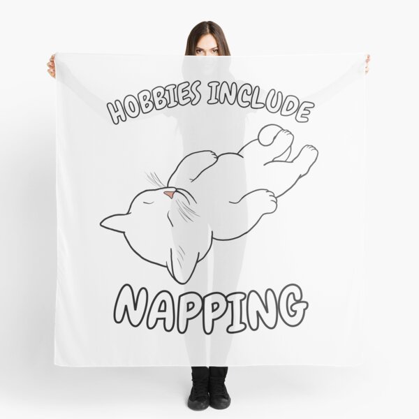 Item preview, Hobbies Include Napping | Sleeping White Cat designed and sold by RuggedRoo.