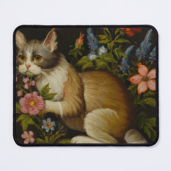 Item preview, Isabella the Cat, hiding in the flowers (Baroque) designed and sold by thecatandkettle.