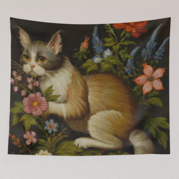 Item preview, Isabella the Cat, hiding in the flowers (Baroque) designed and sold by thecatandkettle.