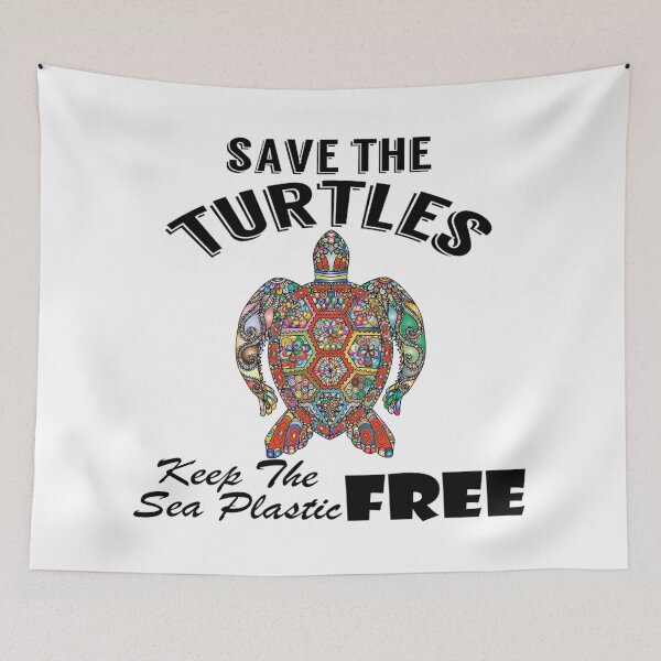 Item preview, Save the turtles keep the sea plastic free shirts, Save the turtles keep the sea plastic free masks, Save the turtles keep the sea plastic free stickers  designed and sold by Poussyarts.