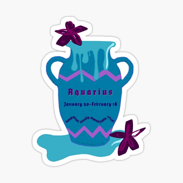 "Aquarius Zodiac Water Vase" Sticker for Sale by dottydoodles Redbubble