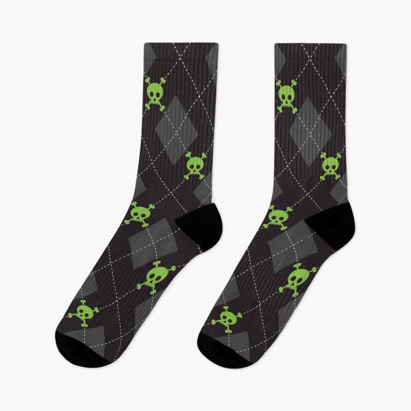 Item preview, Skully Argyle Pattern in Toxic Green designed and sold by OddPop.